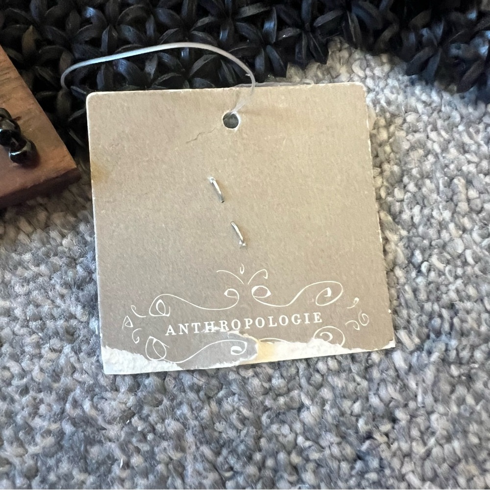 Anthropologie Black Woven Belt with Wooden Buckle - Picture 10 of 12